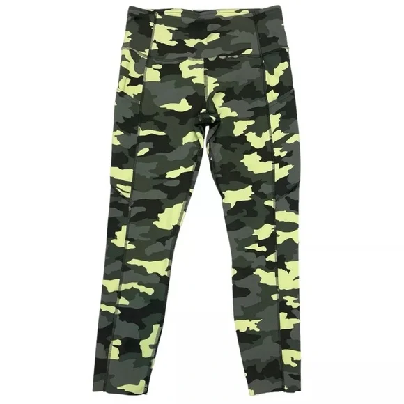 ⚡️SOLD⚡️Lululemon Fast Free High-Rise Crop Tight Leggings Camo Crispin Green - Picture 1 of 15